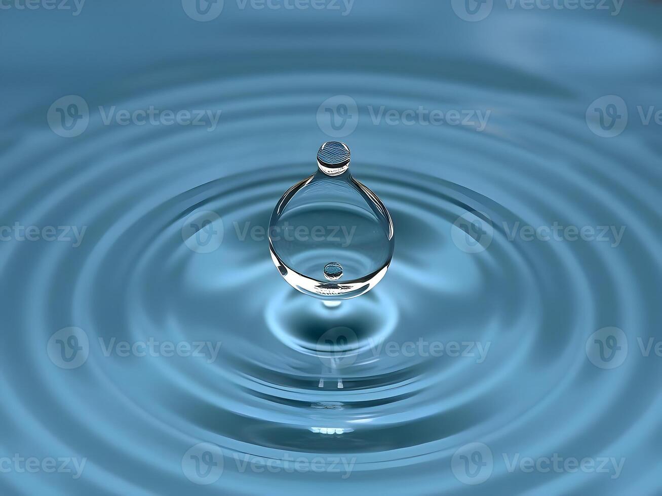 Water drop with a drop of water on top photo