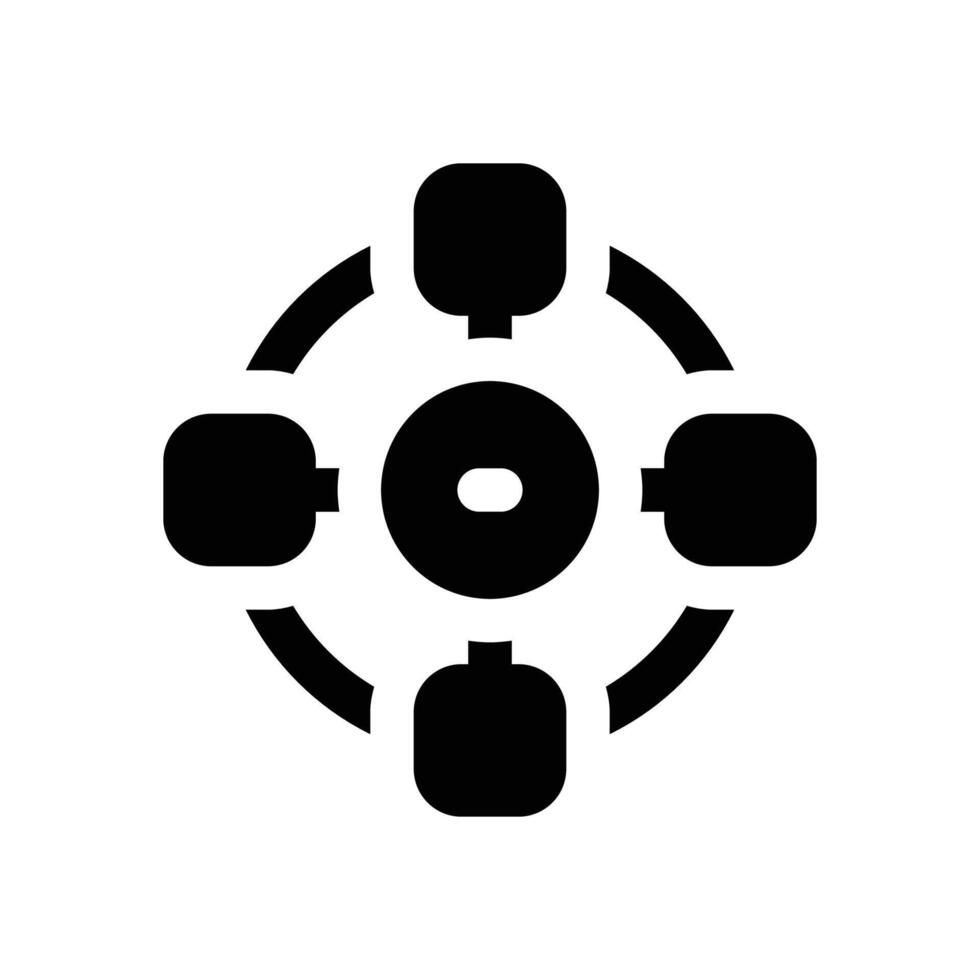 distributed glyph icon. Strong and solid icon for websites, mobile interfaces, presentations, and visual branding. High quality and easy to edit. vector