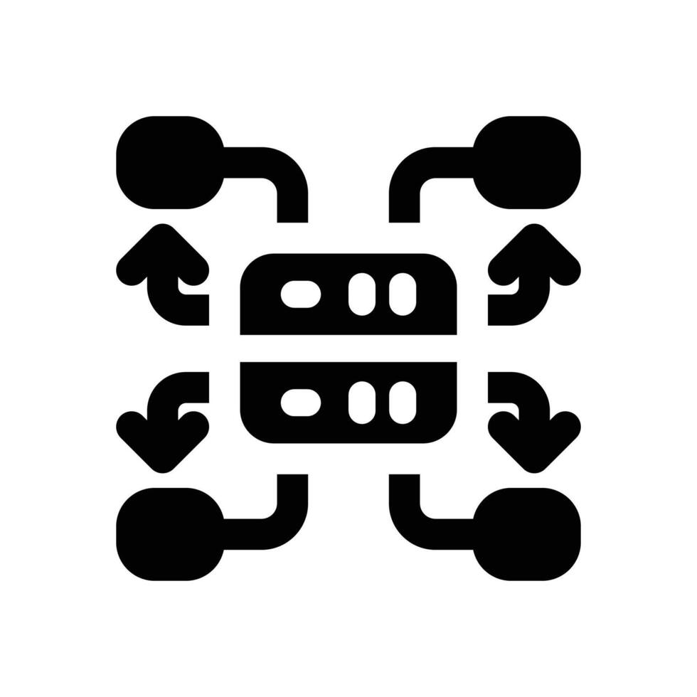 oracle data integration glyph icon. Strong and solid icon for websites, mobile interfaces, presentations, and visual branding. High quality and easy to edit. vector