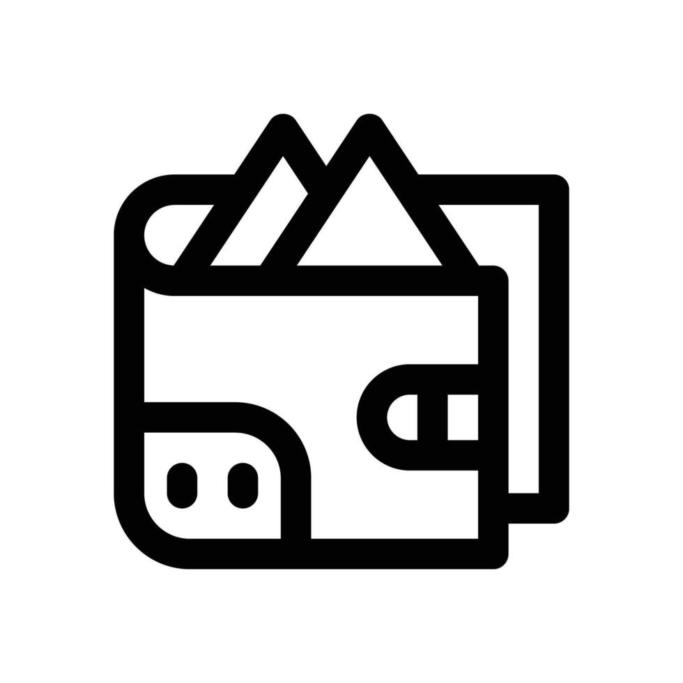 wallet line icon. Clean and minimalist icon for websites, mobile apps, presentations, and logos. Fully scalable and customizable for any project. vector
