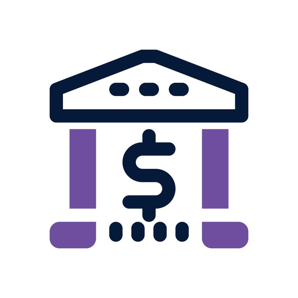 bank dual tone icon. Sleek and modern icon for websites, mobile apps, marketing materials, and corporate design. Fully scalable and ready to use. vector