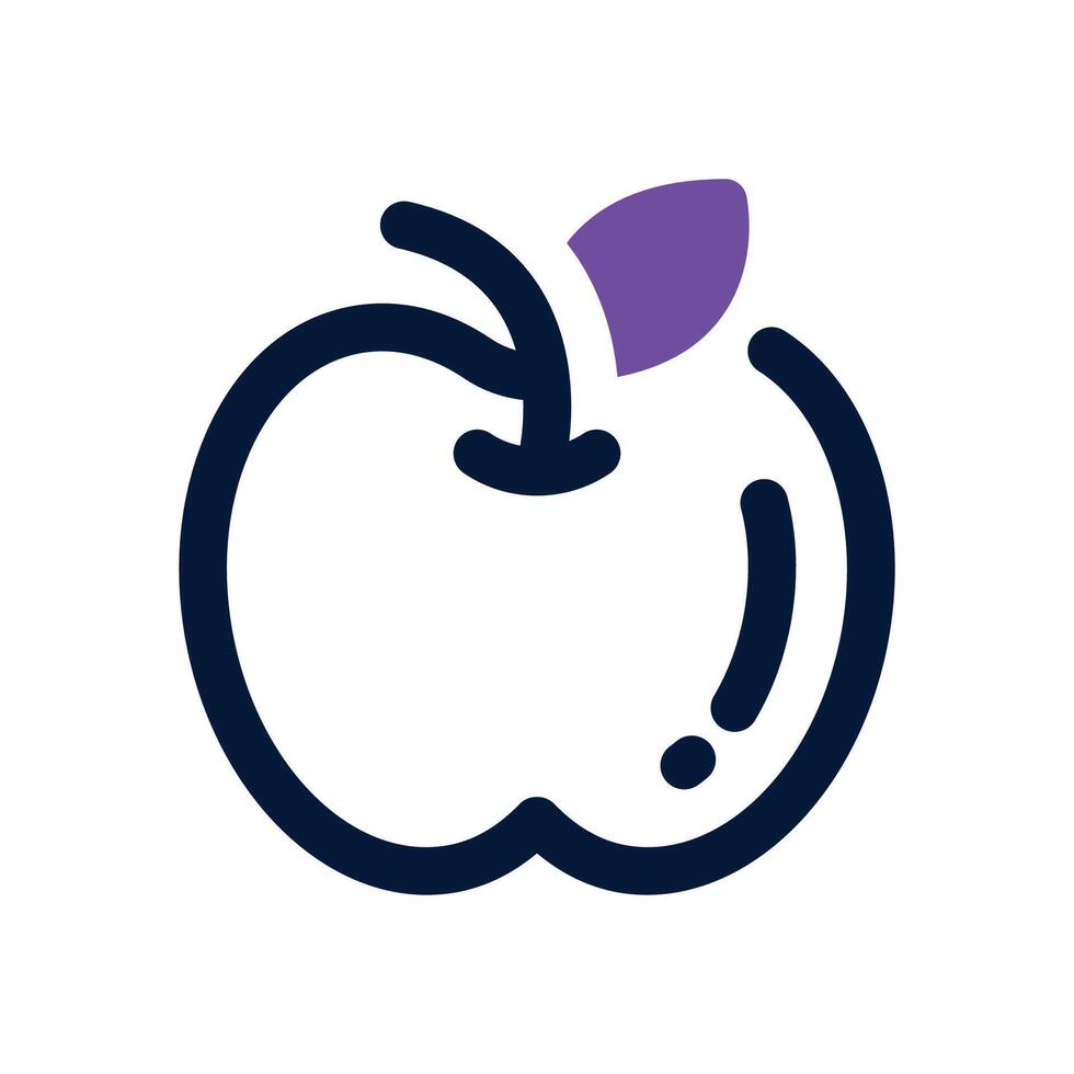 apple dual tone icon. Sleek and modern icon for websites, mobile apps, marketing materials, and corporate design. Fully scalable and ready to use. vector