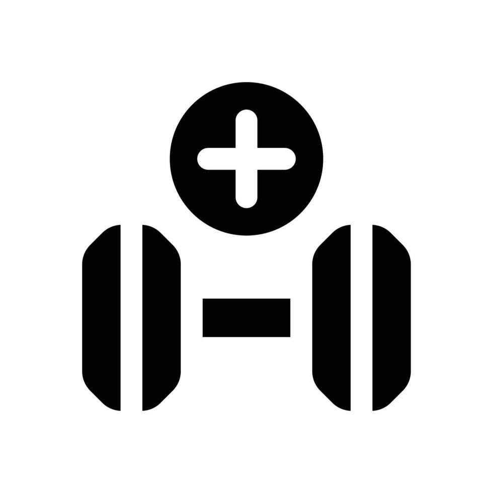 barbel glyph icon. Strong and solid icon for websites, mobile interfaces, presentations, and visual branding. High quality and easy to edit. vector