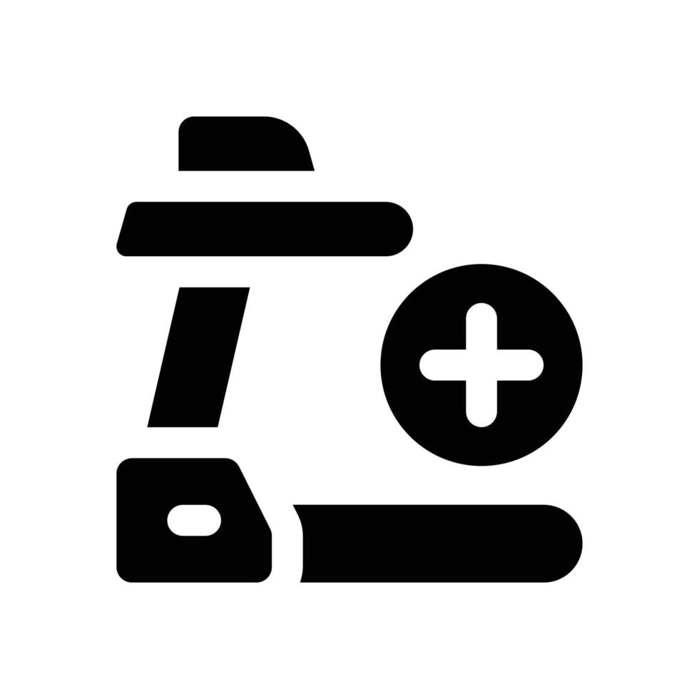 treadmill glyph icon. Strong and solid icon for websites, mobile interfaces, presentations, and visual branding. High quality and easy to edit. vector