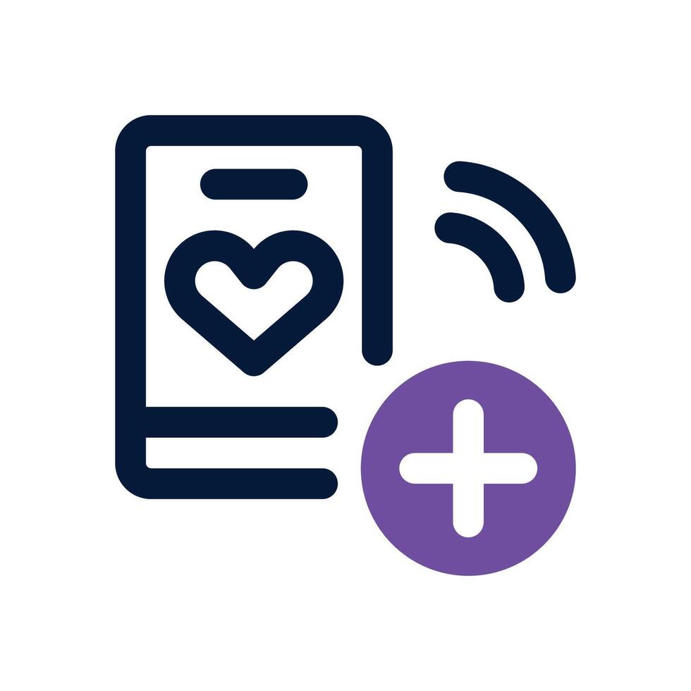 health app dual tone icon. Sleek and modern icon for websites, mobile apps, marketing materials, and corporate design. Fully scalable and ready to use. vector