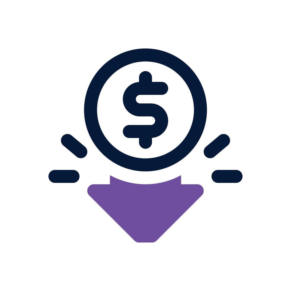 loss dual tone icon. Sleek and modern icon for websites, mobile apps, marketing materials, and corporate design. Fully scalable and ready to use.. vector