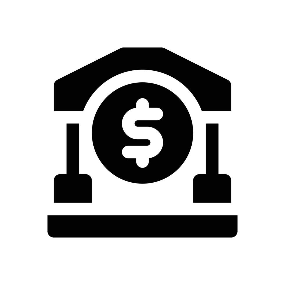 banking glyph icon. Strong and solid icon for websites, mobile interfaces, presentations, and visual branding. High quality and easy to edit. vector