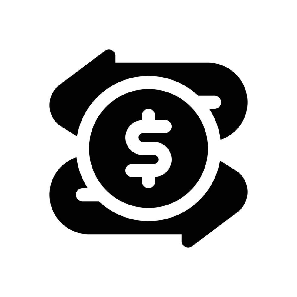 cash flow glyph icon. Strong and solid icon for websites, mobile interfaces, presentations, and visual branding. High quality and easy to edit. vector