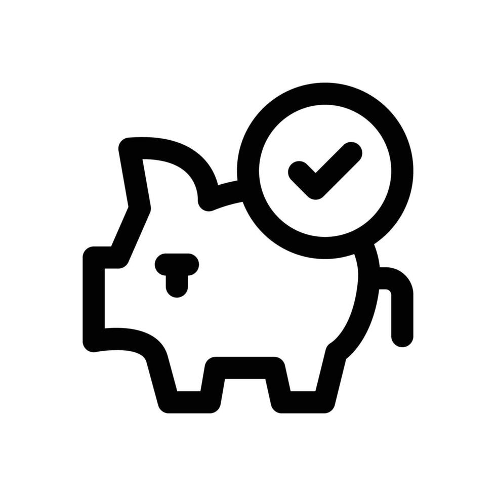 piggy bank line icon. Clean and minimalist icon for websites, mobile apps, presentations, and logos. Fully scalable and customizable for any project. vector