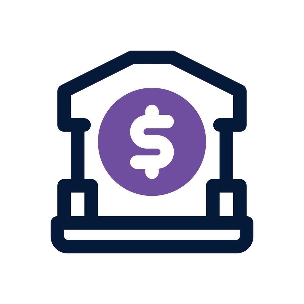 banking dual tone icon. Sleek and modern icon for websites, mobile apps, marketing materials, and corporate design. Fully scalable and ready to use. vector