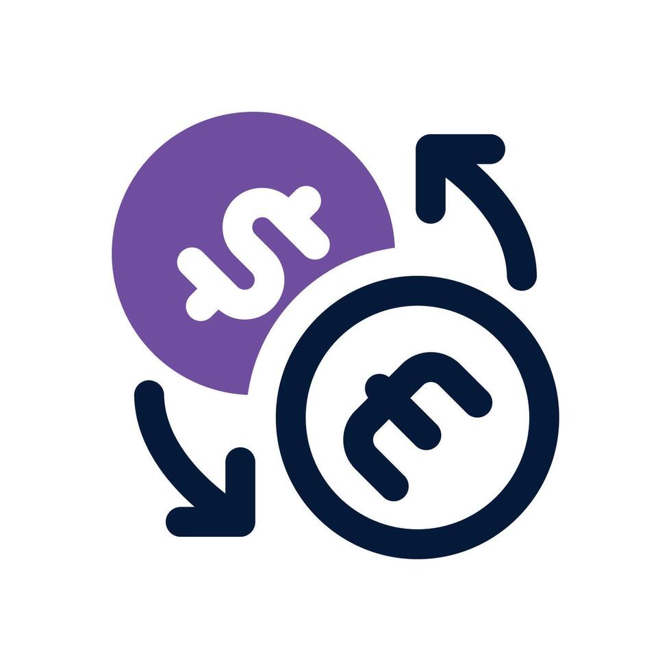 money exchange dual tone icon. Sleek and modern icon for websites, mobile apps, marketing materials, and corporate design. Fully scalable and ready to use. vector
