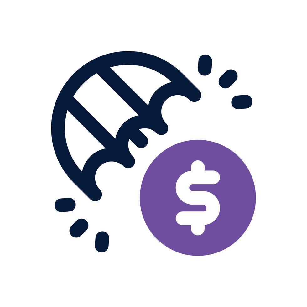 financial insurance dual tone icon. Sleek and modern icon for websites, mobile apps, marketing materials, and corporate design. Fully scalable and ready to use. vector