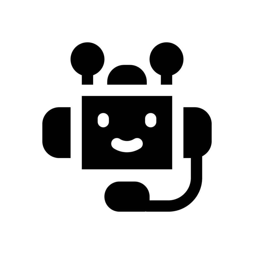 robot glyph icon. Strong and solid icon for websites, mobile interfaces, presentations, and visual branding. High quality and easy to edit. vector