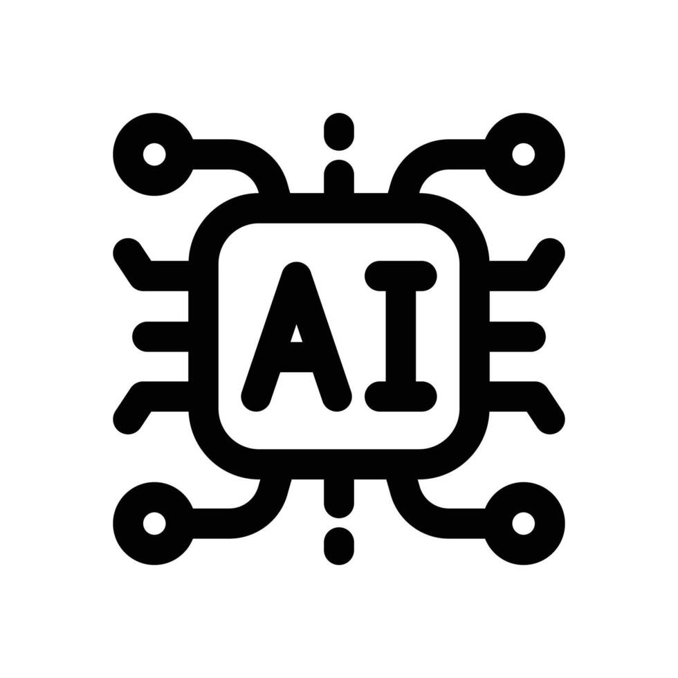 artificial intelligence line icon. Clean and minimalist icon for websites, mobile apps, presentations, and logos. Fully scalable and customizable for any project. vector