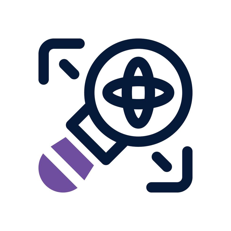 magnifying glass dual tone icon. Sleek and modern icon for websites, mobile apps, marketing materials, and corporate design. Fully scalable and ready to use. vector