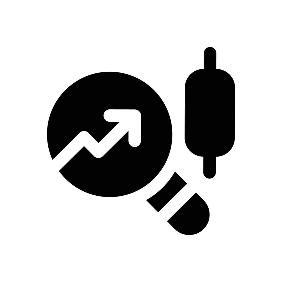 analytic glyph icon. Strong and solid icon for websites, mobile interfaces, presentations, and visual branding. High quality and easy to edit. vector