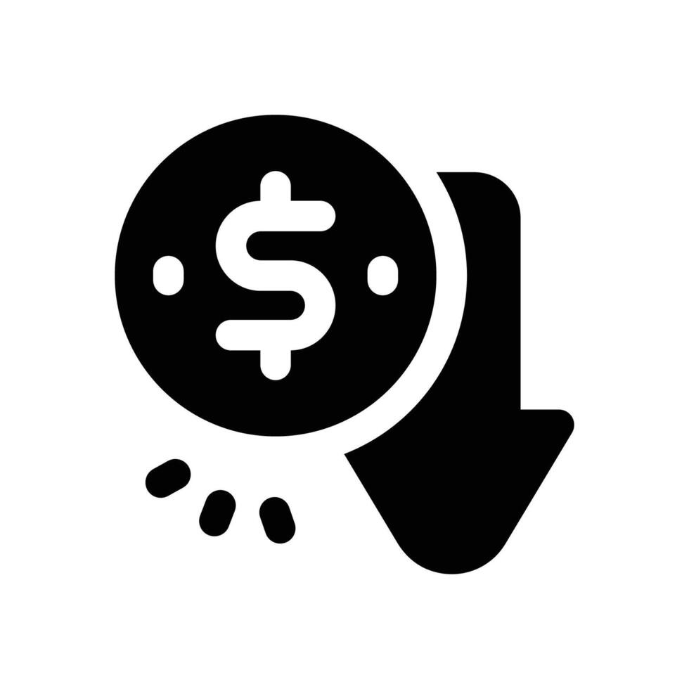 loss glyph icon. Strong and solid icon for websites, mobile interfaces, presentations, and visual branding. High quality and easy to edit. vector