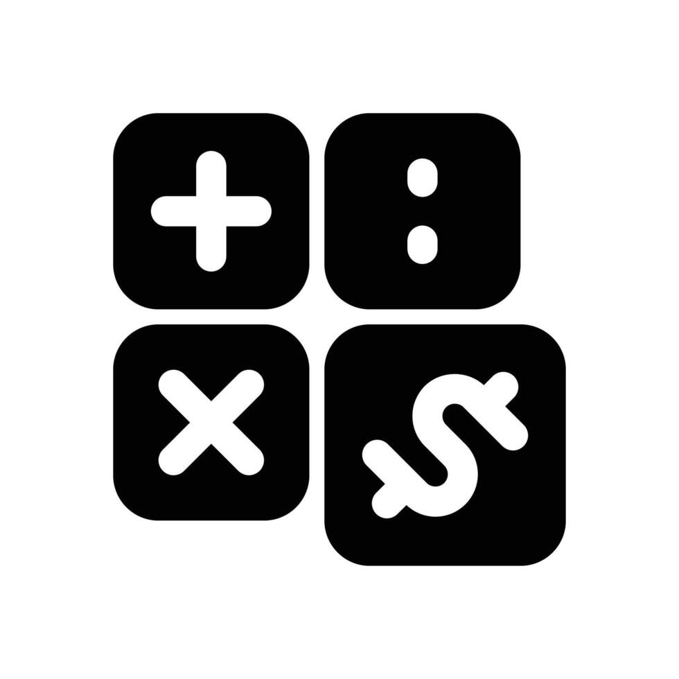 calculation glyph icon. Strong and solid icon for websites, mobile interfaces, presentations, and visual branding. High quality and easy to edit. vector