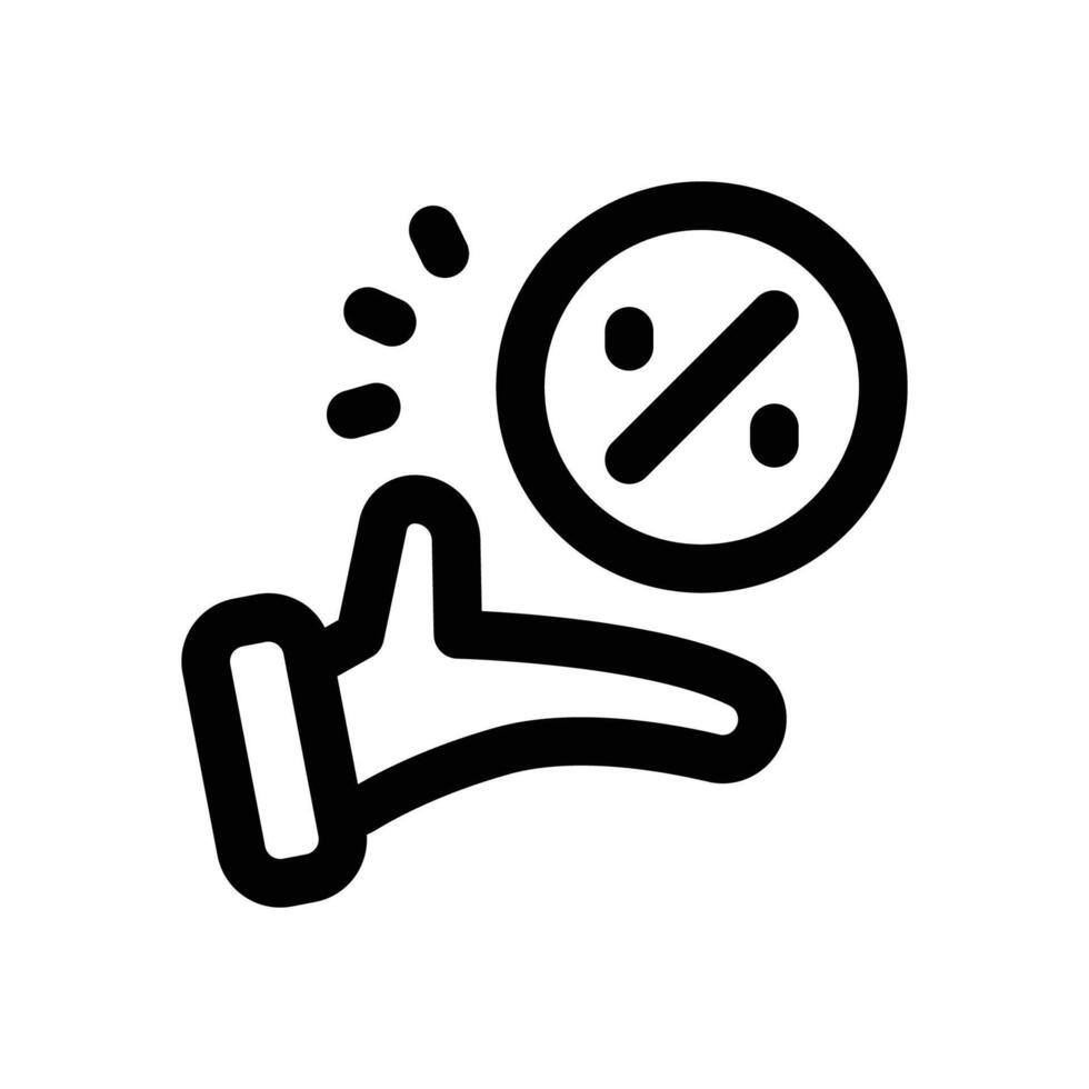 percentage line icon. Clean and minimalist icon for websites, mobile apps, presentations, and logos. Fully scalable and customizable for any project. vector