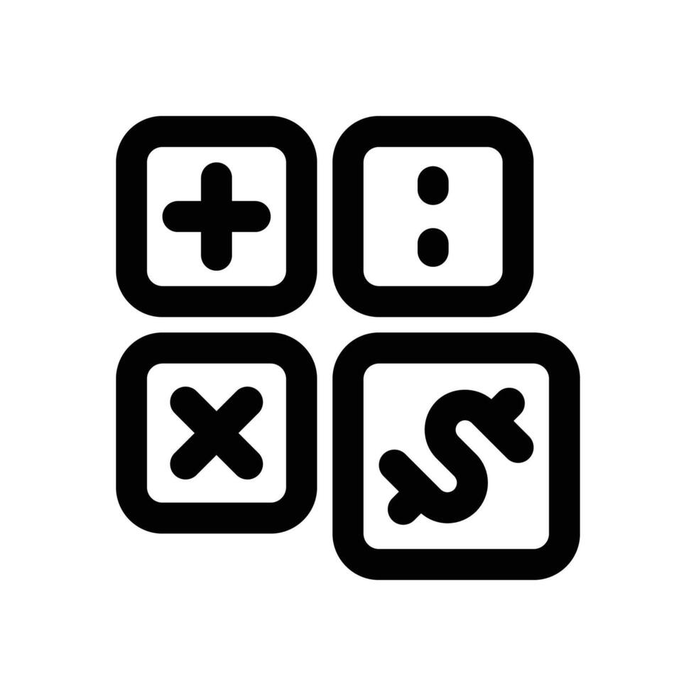 calculation line icon. Clean and minimalist icon for websites, mobile apps, presentations, and logos. Fully scalable and customizable for any project. vector
