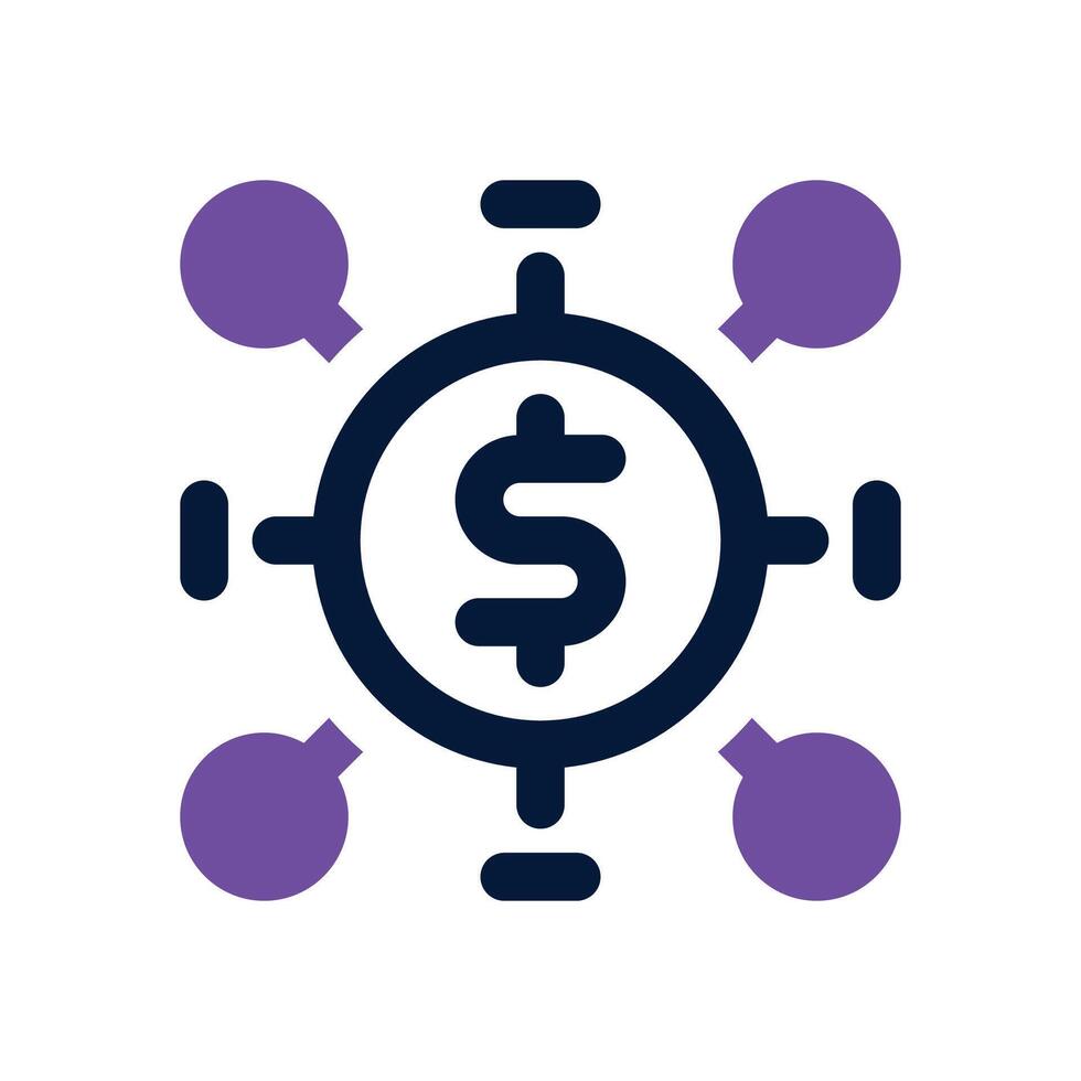 financial network dual tone icon. Sleek and modern icon for websites, mobile apps, marketing materials, and corporate design. Fully scalable and ready to use. vector