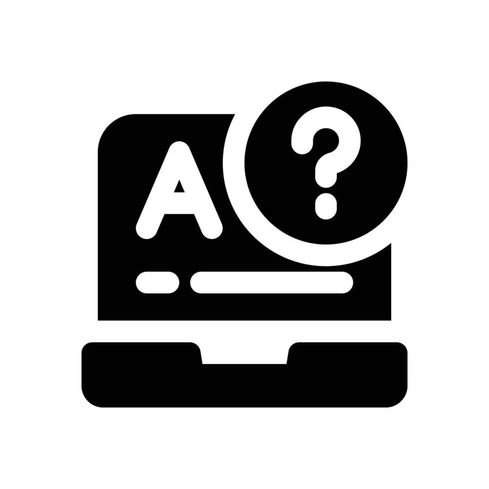 online test glyph icon. Strong and solid icon for websites, mobile interfaces, presentations, and visual branding. High quality and easy to edit. vector