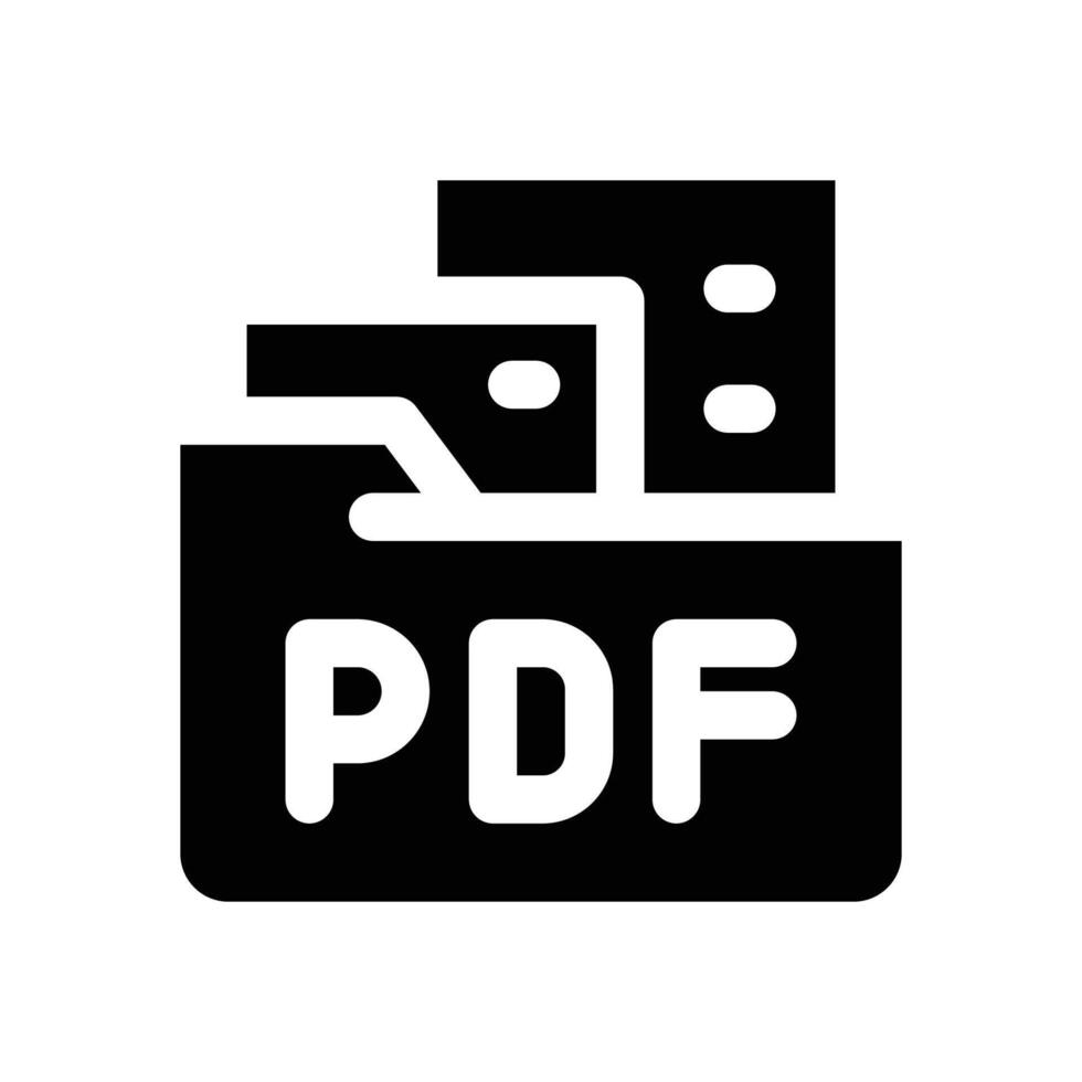 pdf file glyph icon. Strong and solid icon for websites, mobile interfaces, presentations, and visual branding. High quality and easy to edit. vector