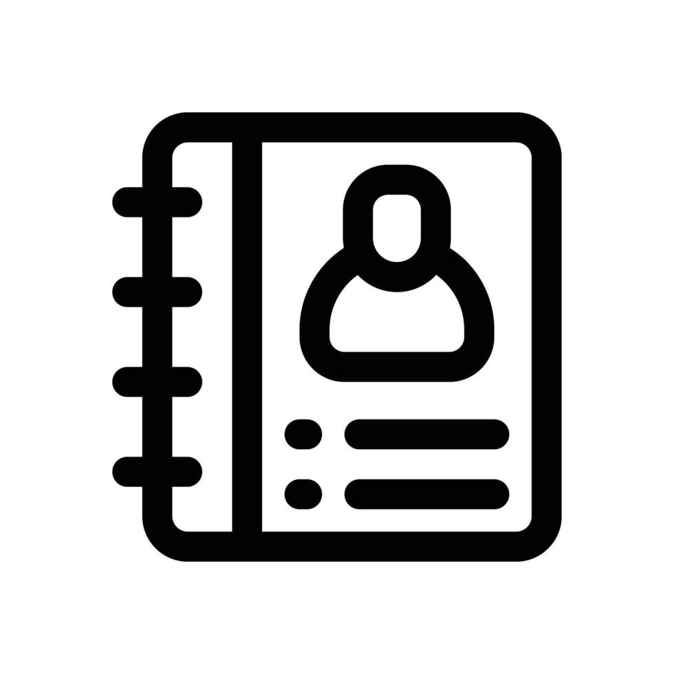 address book line icon. Clean and minimalist icon for websites, mobile apps, presentations, and logos. Fully scalable and customizable for any project. vector