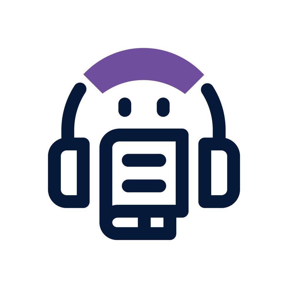audiobook dual tone icon. Sleek and modern icon for websites, mobile apps, marketing materials, and corporate design. Fully scalable and ready to use. vector