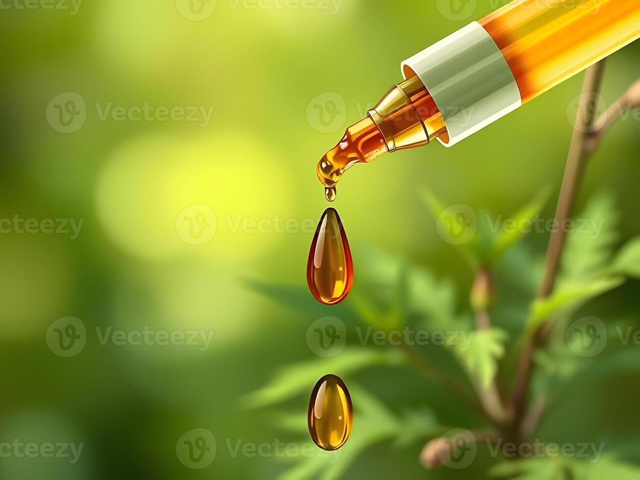 A drop of oil is being poured into a bottle photo