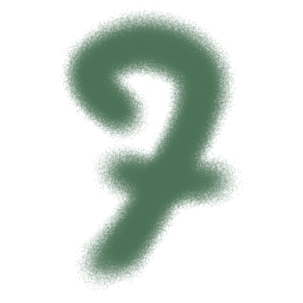 Seven font green number icon on transparent background. png