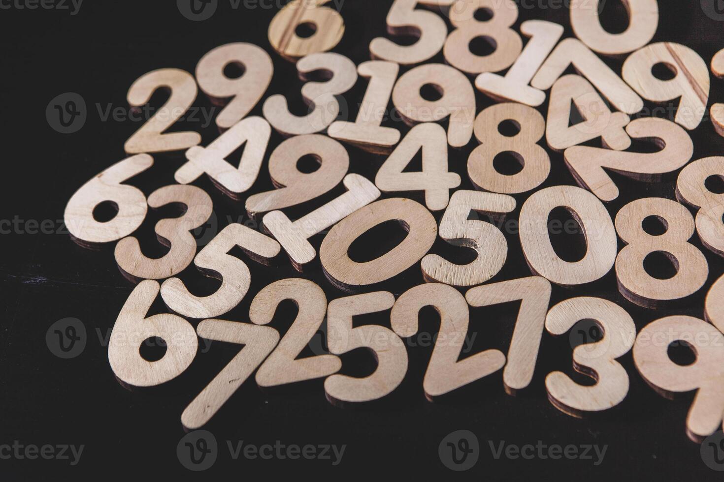 digital number texture on blak background photo