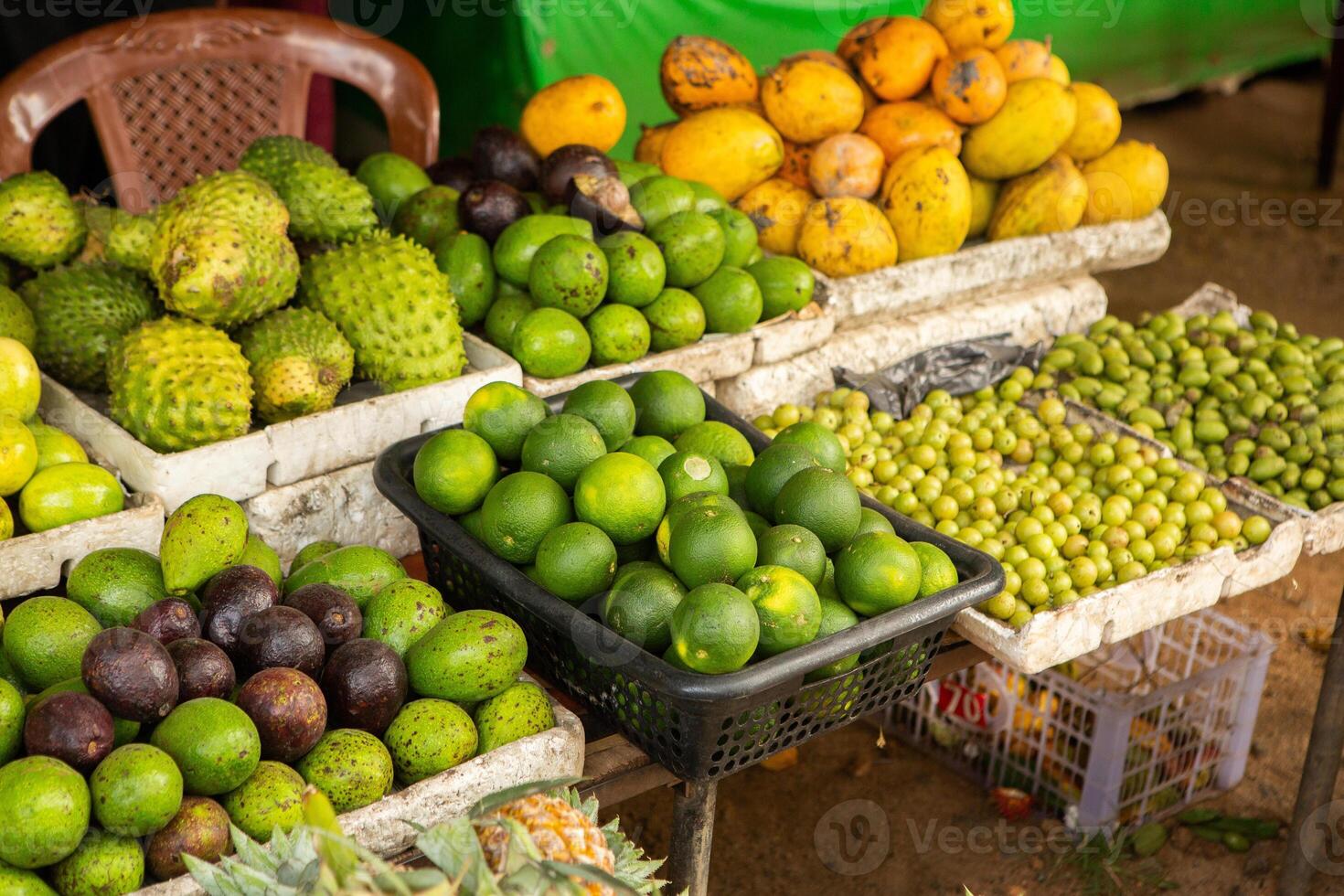 local market with fruits in sri lanka, asia photo
