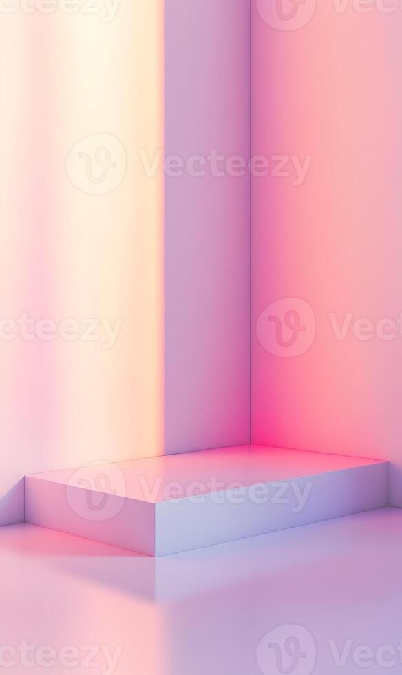 Abstract presentation of a three dimensional block in soft colors ideal for backgrounds photo