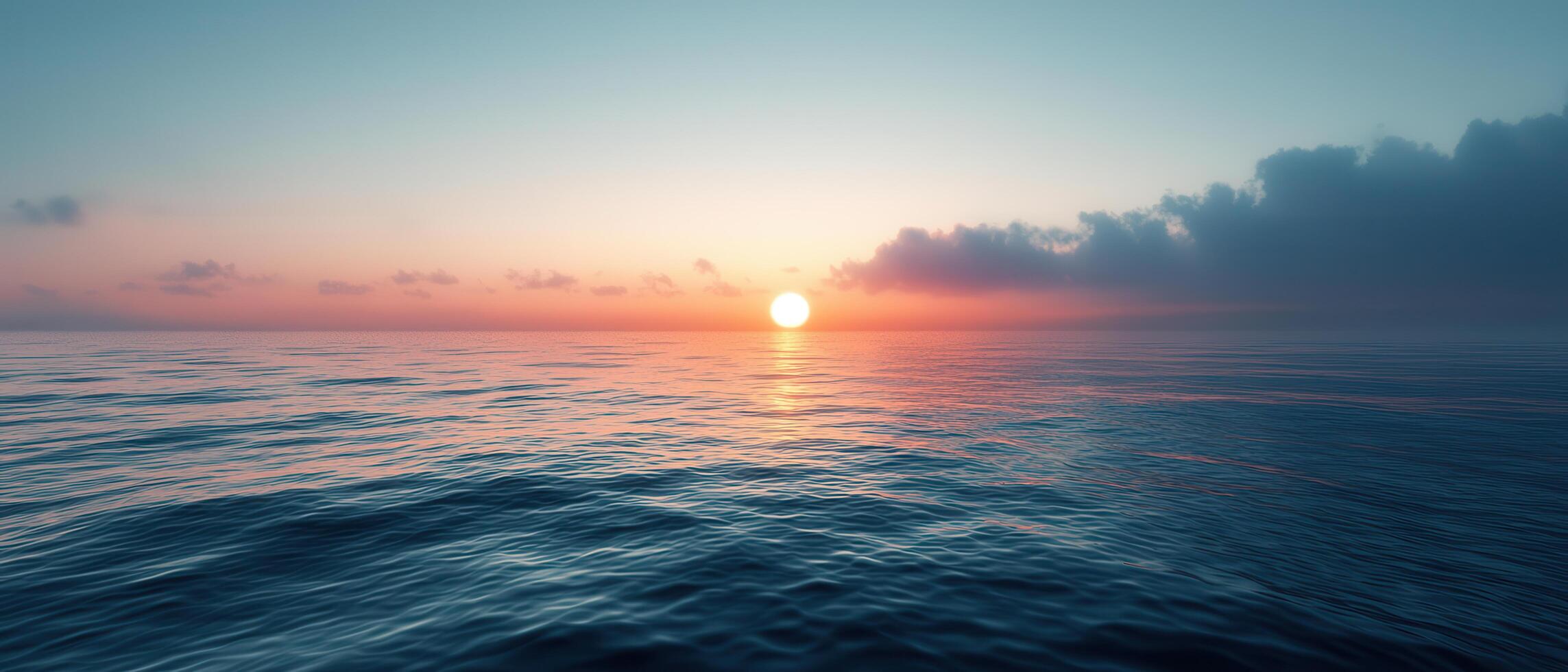 Serene sunset over calm ocean waters coastal viewpoint nature photography tranquil atmosphere photo