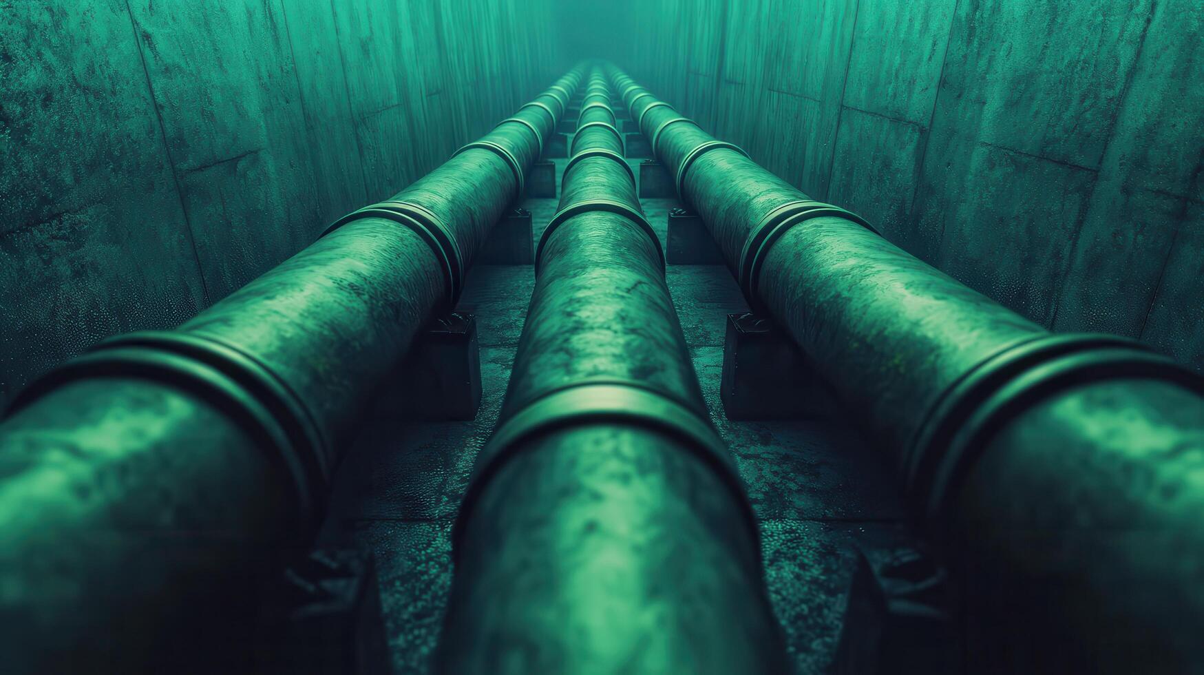 Exploring industrial pipe systems underwater ocean depths photography mysterious environment underwater perspective photo