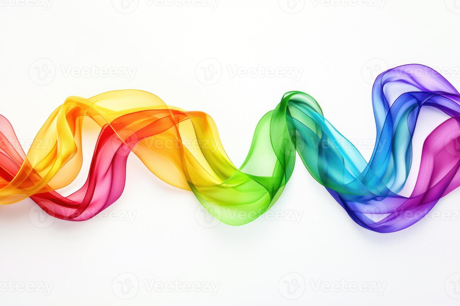 Rainbow ribbons intertwined in flowing pattern representing unity and harmony photo