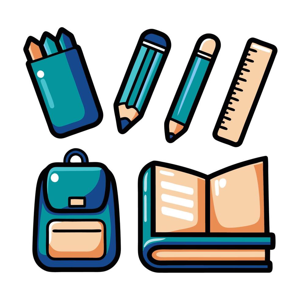School Supplies Illustration background vector