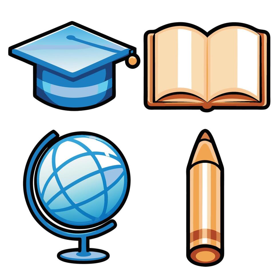 school education icon set background vector