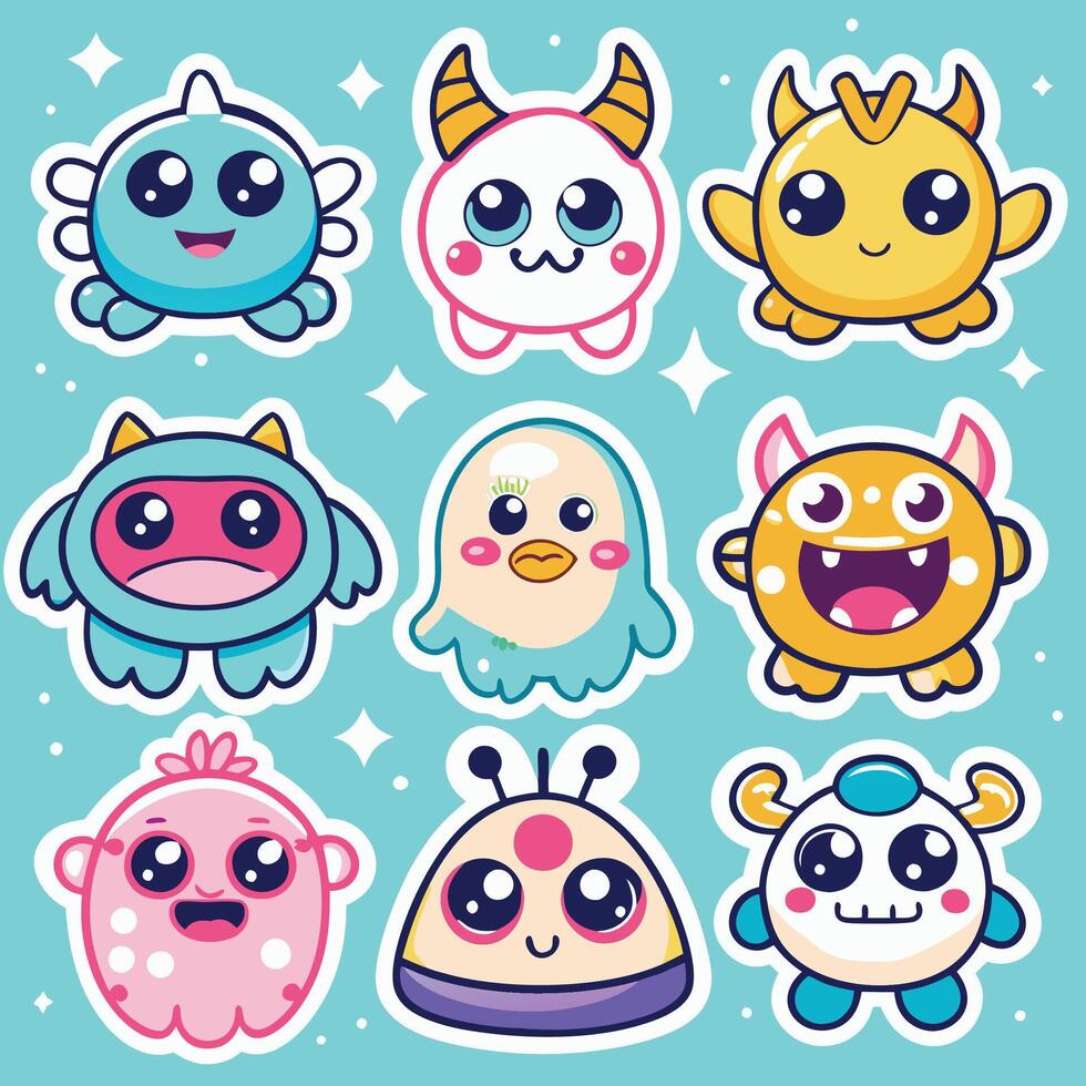 Cute cartoon monsters vector