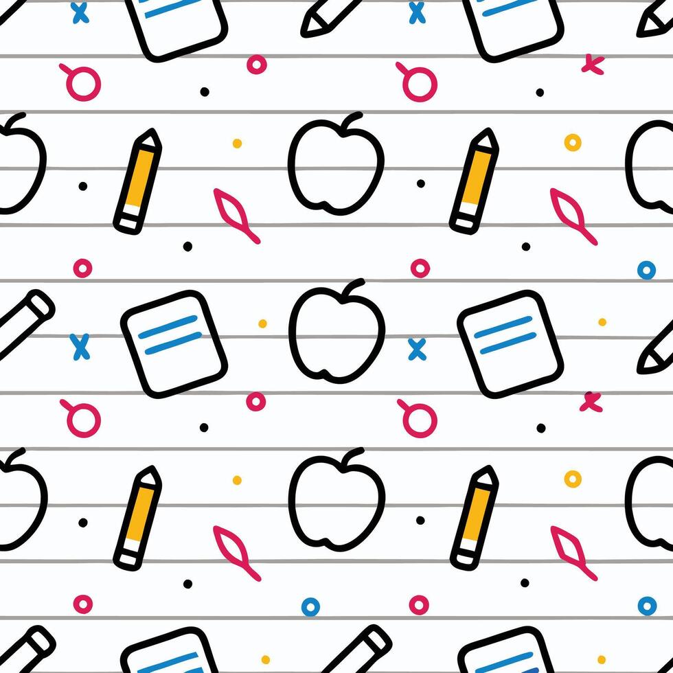 back to school seamless pattern with vector