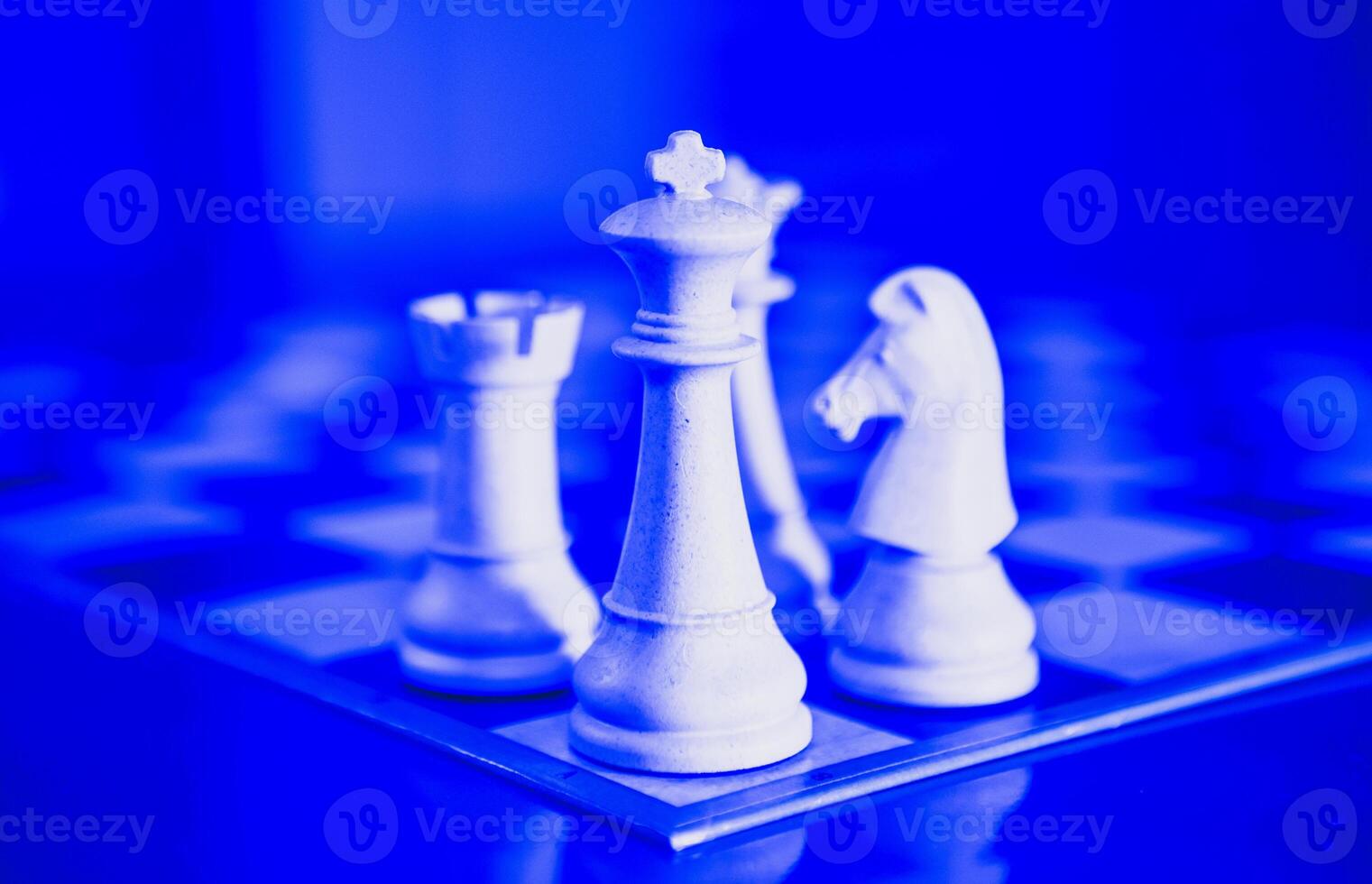chess table with figures photo