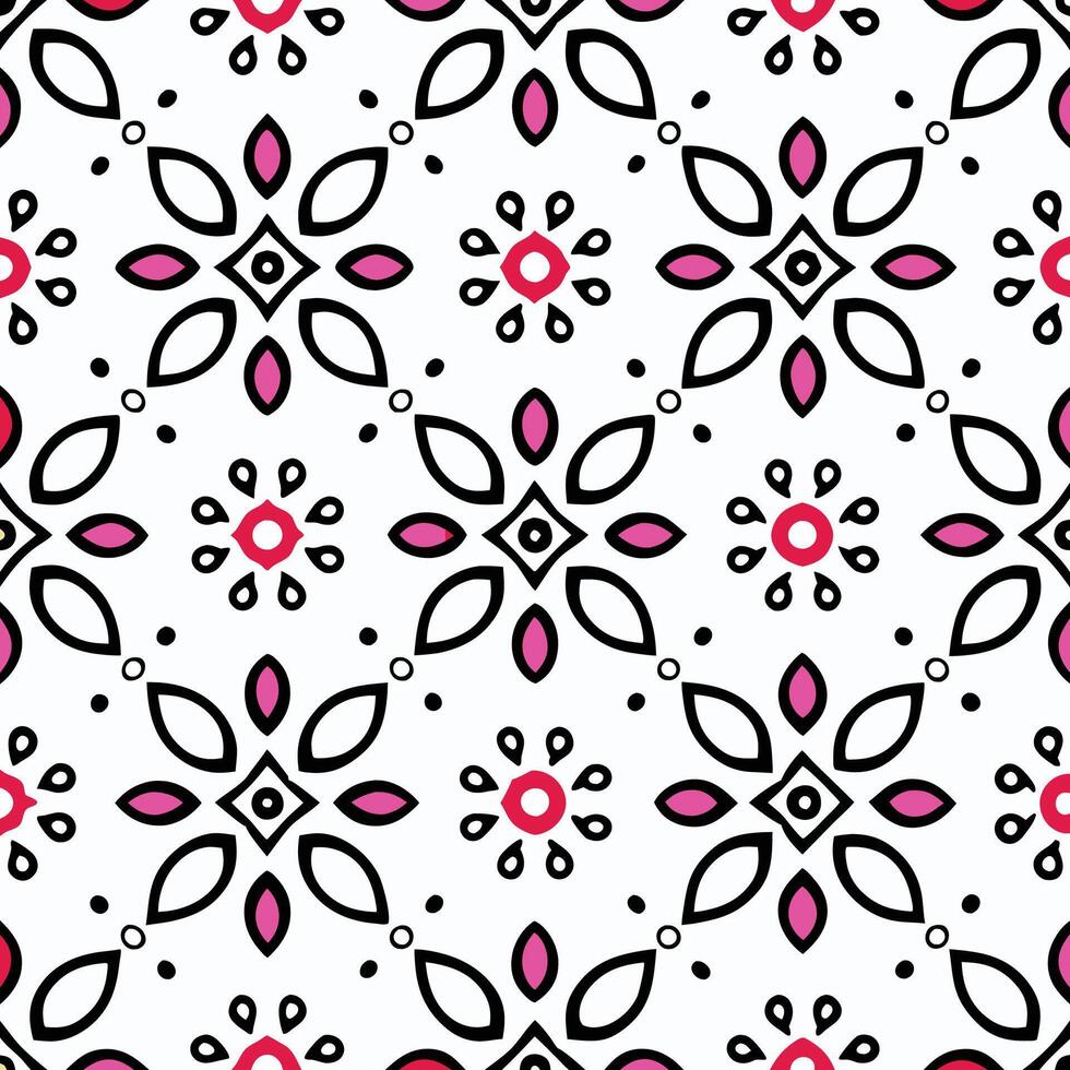 Abstract floral repeating pattern vector