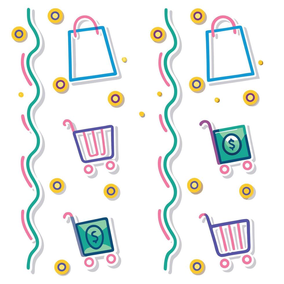 Colorful Shopping Icons background vector