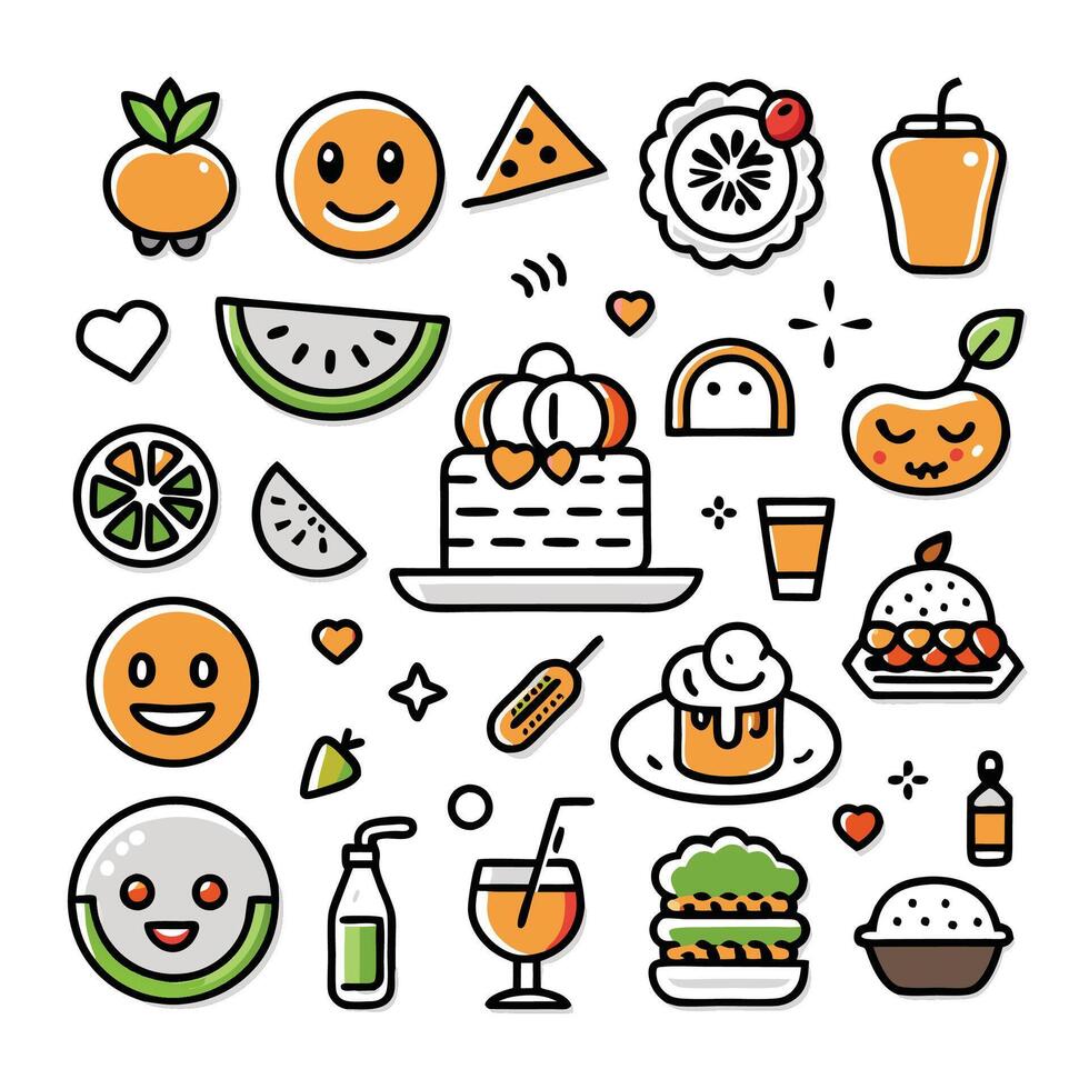 Cute Food Icons vector