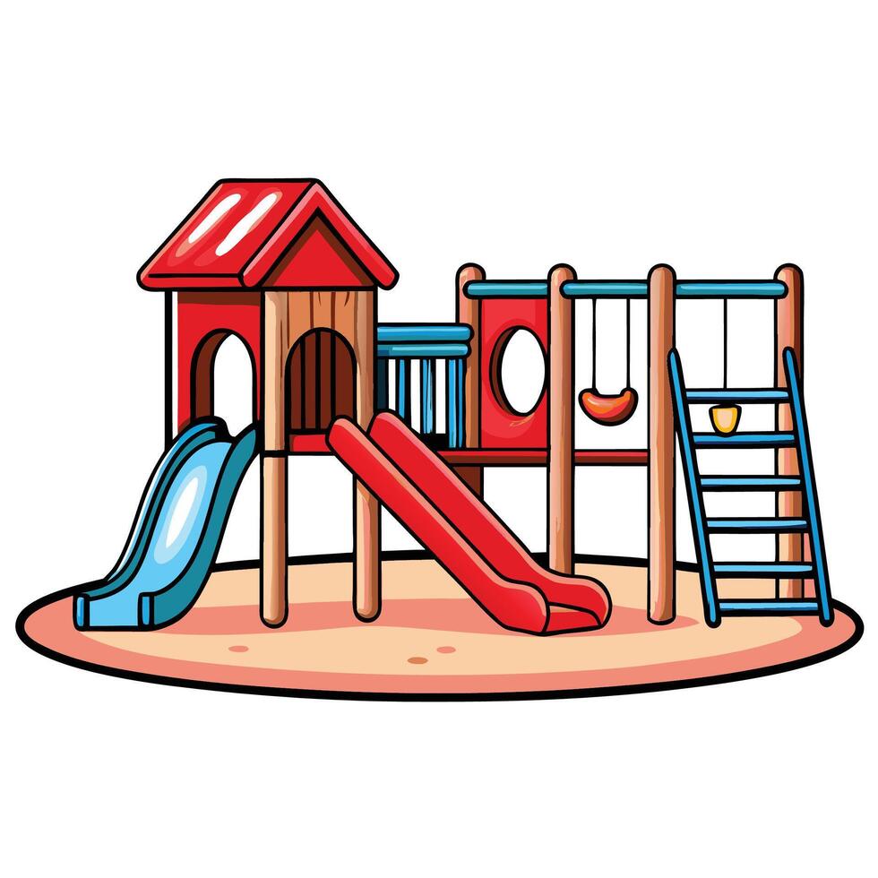 Colorful playground equipment vector