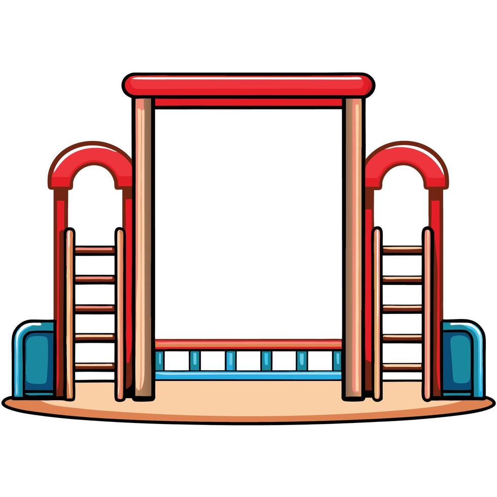 Colorful Playground Structure with Ladders and Archways vector