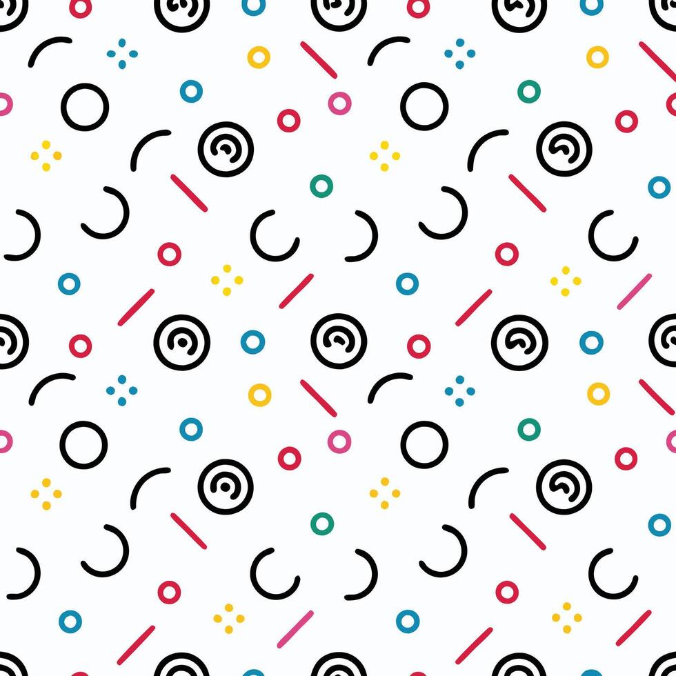 a colorful pattern with circles white background and arrows vector