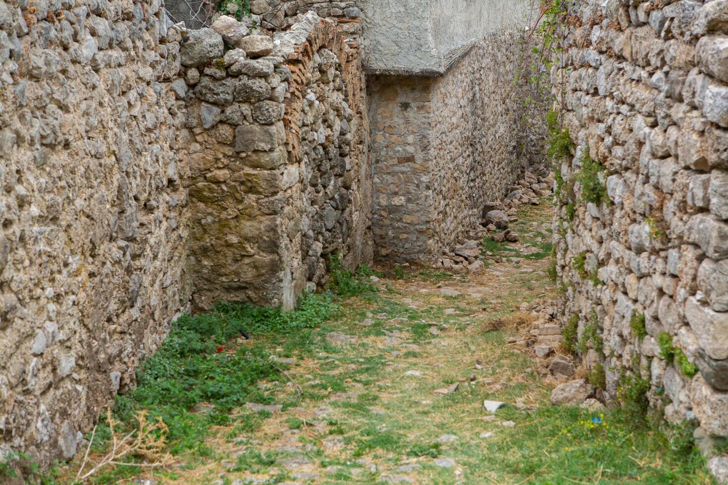 ruins of medieval kastle in kruja Albania photo