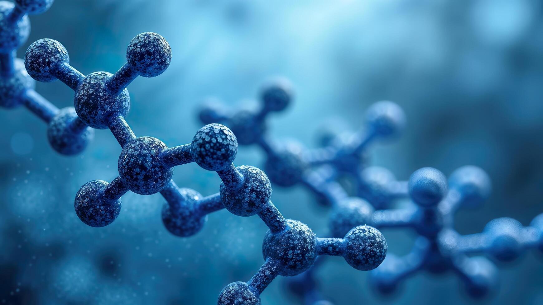 a close up of a molecule with blue dots photo
